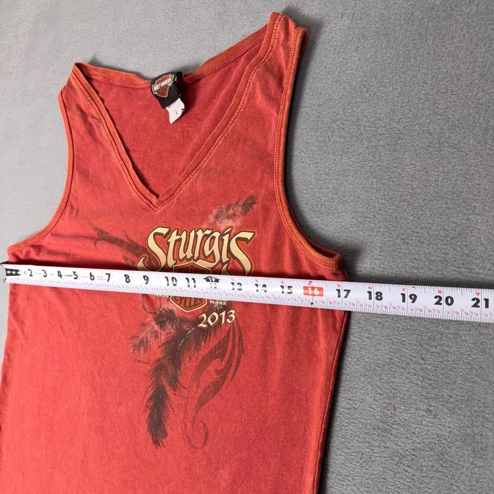 Harley Davidson Womens Tank Top L Sturgis 2013 Black Hills‎ Rapid City SD V Neck
